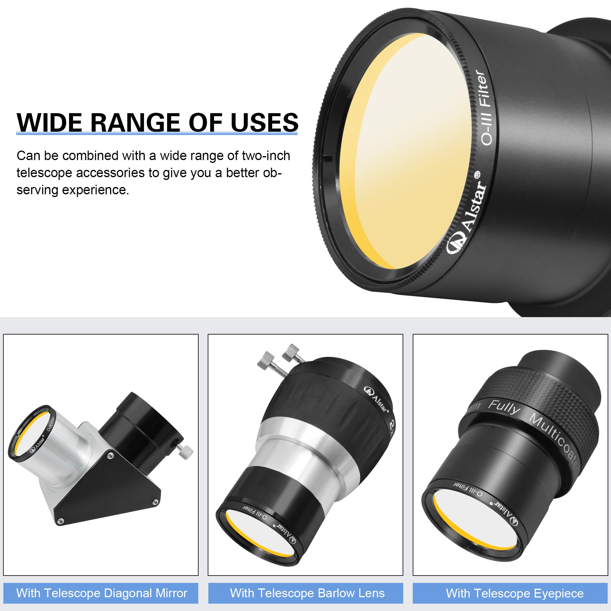 ALSTAR 5,1 cm Schmalband 10 NM o-iii Filter – Erzeugt Near-Photographic Views von Der Veil, Ring, Hantel und Orion-Nebel, Unter Vielen Anderen Objekten