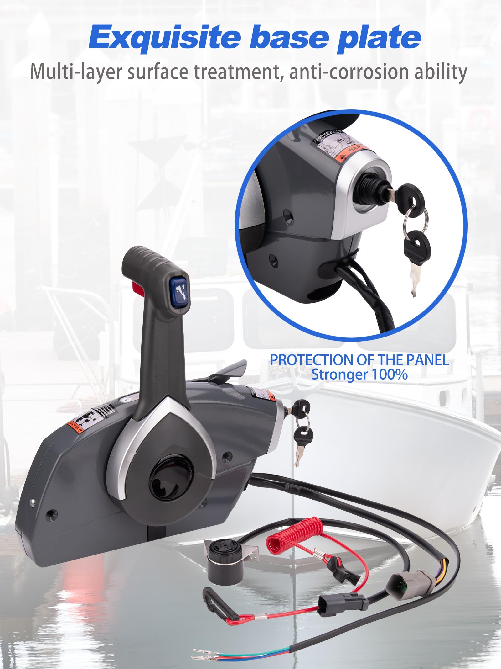 Außenbord-Fernbedienungsbox Drosselklappe für BRP Johnson Evinrude 5006180 Side Mount Boat Remote Control Box