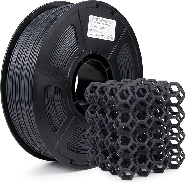 IEMAI Carbon Fiber ASA Filament, ASA Filament 1.75mm, ASA 3D Printer Filament, ASA Filament Filled 20% Carbon Fiber, 3D Printing Filament 1kg Spool Matte Black
