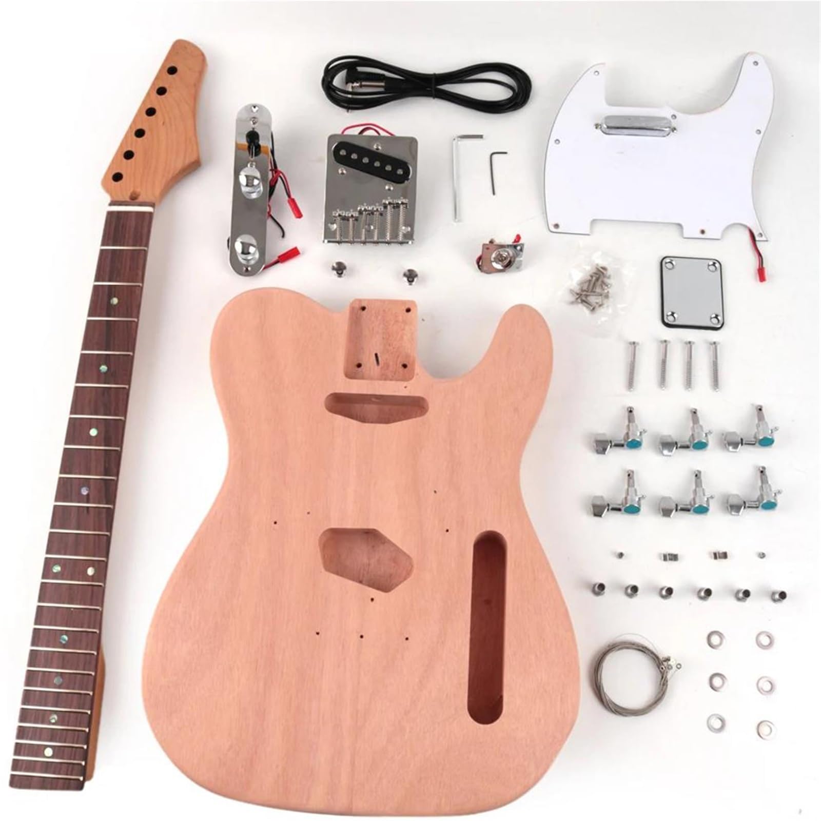 Unfinished Guitar Body Rosewood Fingerboard Electric Guitar Kits With Chrome Hardware Mahogany Body