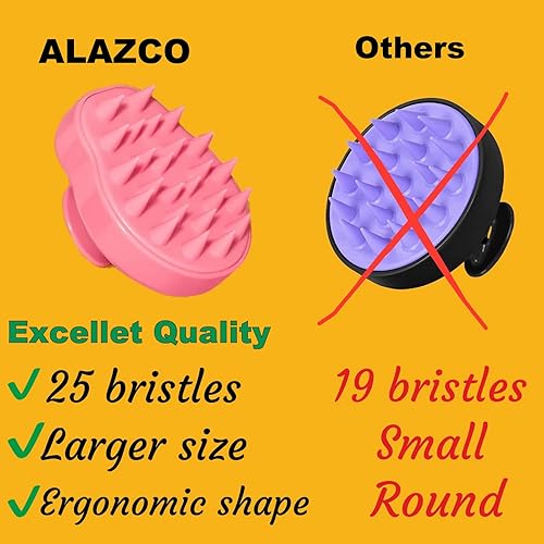 Miniatura 3 de Cepillo de champú para el cuero cabelludo para el cuidado de la caspa, relajante cerdas de silicona suaves y flexibles para el cabello húmedo, seco,