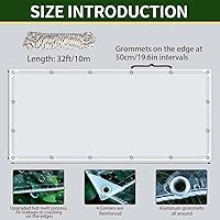 Vista 8 de Lona de Vinilo Transparente 3.3'x8.2' Lonas Transparentes Resistentes Impermeables 14 Mil de Grosor Lona Impermeable Transparente con Ojales