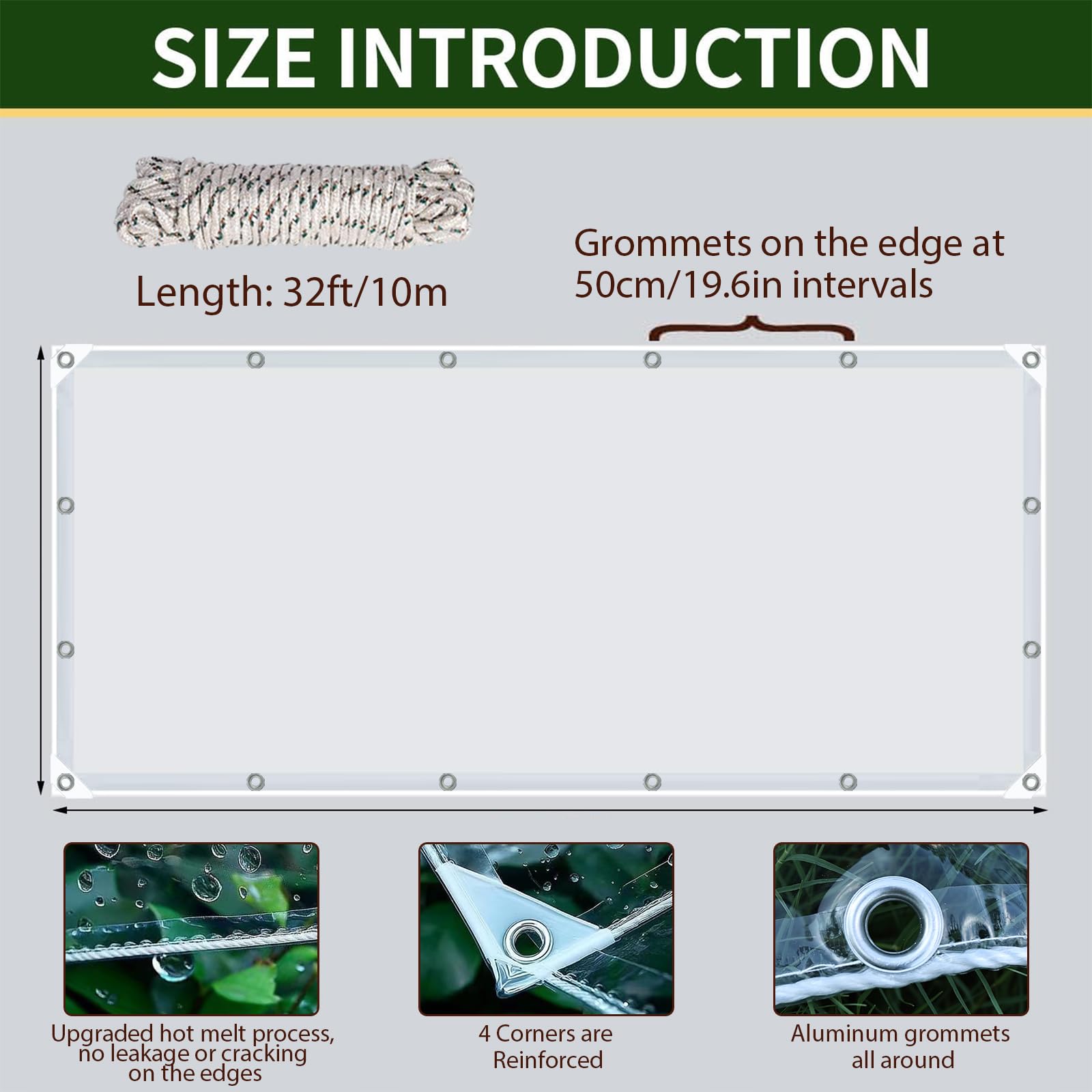 Amazon.co.jp: クリアビニールタープ クリアタープ 高耐久 防水 6.5