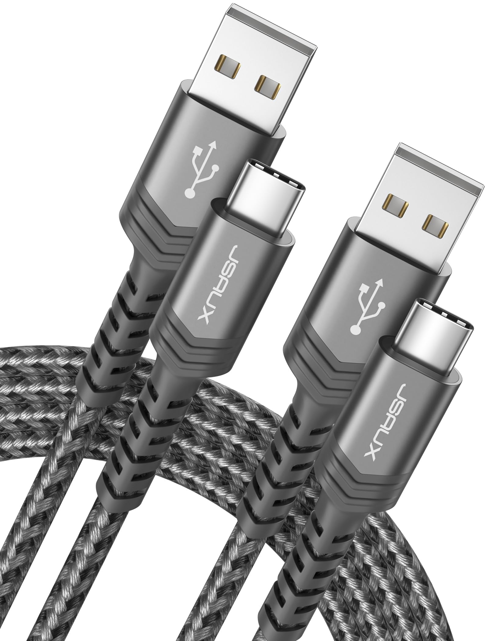 JSAUX® 10FT USB to Type C Cable (2-Pack), 100W USB to Type C Cable Fast Charging Nylon Braided Data Cable Compatible with iPhone 15/15 Pro/15 Pro Max, Samsung Galaxy S24/S23, MacBook, Air iPad, Grey (B0D45MCJQY) Amazon Price History, Amazon Price Tracker