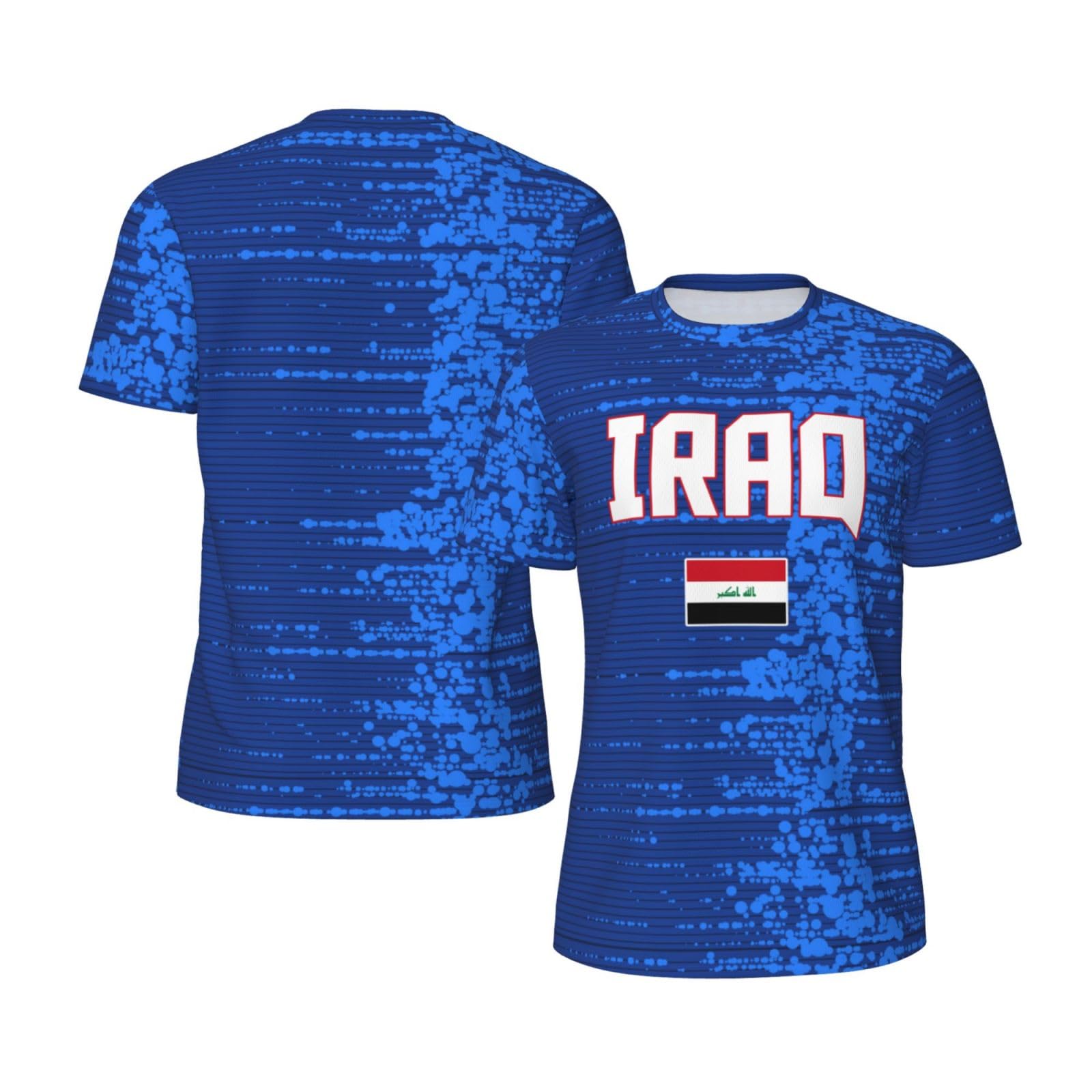 DABOYOZHZH Iraq Flag Cool Iraqans (83) Sports Jersey Mesh T-Shirt 3D Print for Running Cycling Soccer Tennis Fitness Climbing Shirts
