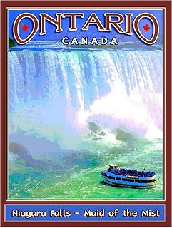 Wall Art Metal Hanging Sign Ontario Canada Niagara Falls Maid of The Mist Canadian Tvl Advertisement Vintage Decor Plate Tin for Home Door Room 8X12 Inch