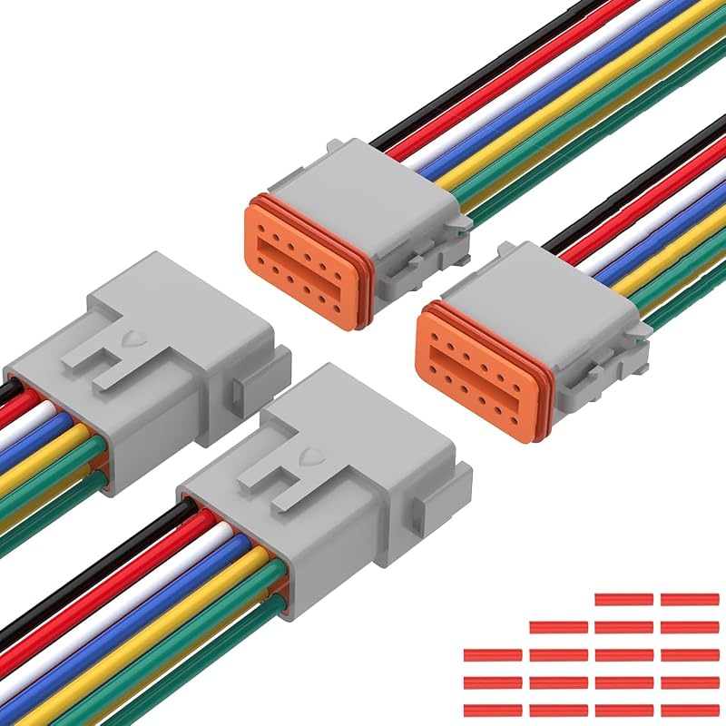 Conector elétrico Deutsch DT 12 pinos Tevacohn com fios 14 AWG – 2 pares