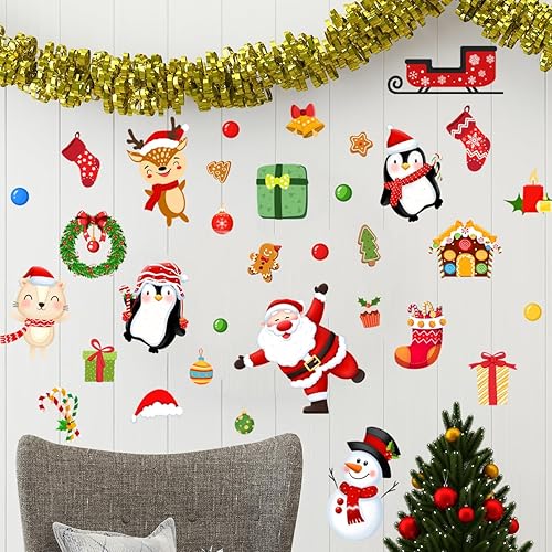 Miniatura 3 de Adhesivo de pared de Navidad, muñeco de nieve de Navidad, Papá Noel, cerveza, decoración de pared para ventanas, vidrio, PVC, estática, calcomanías