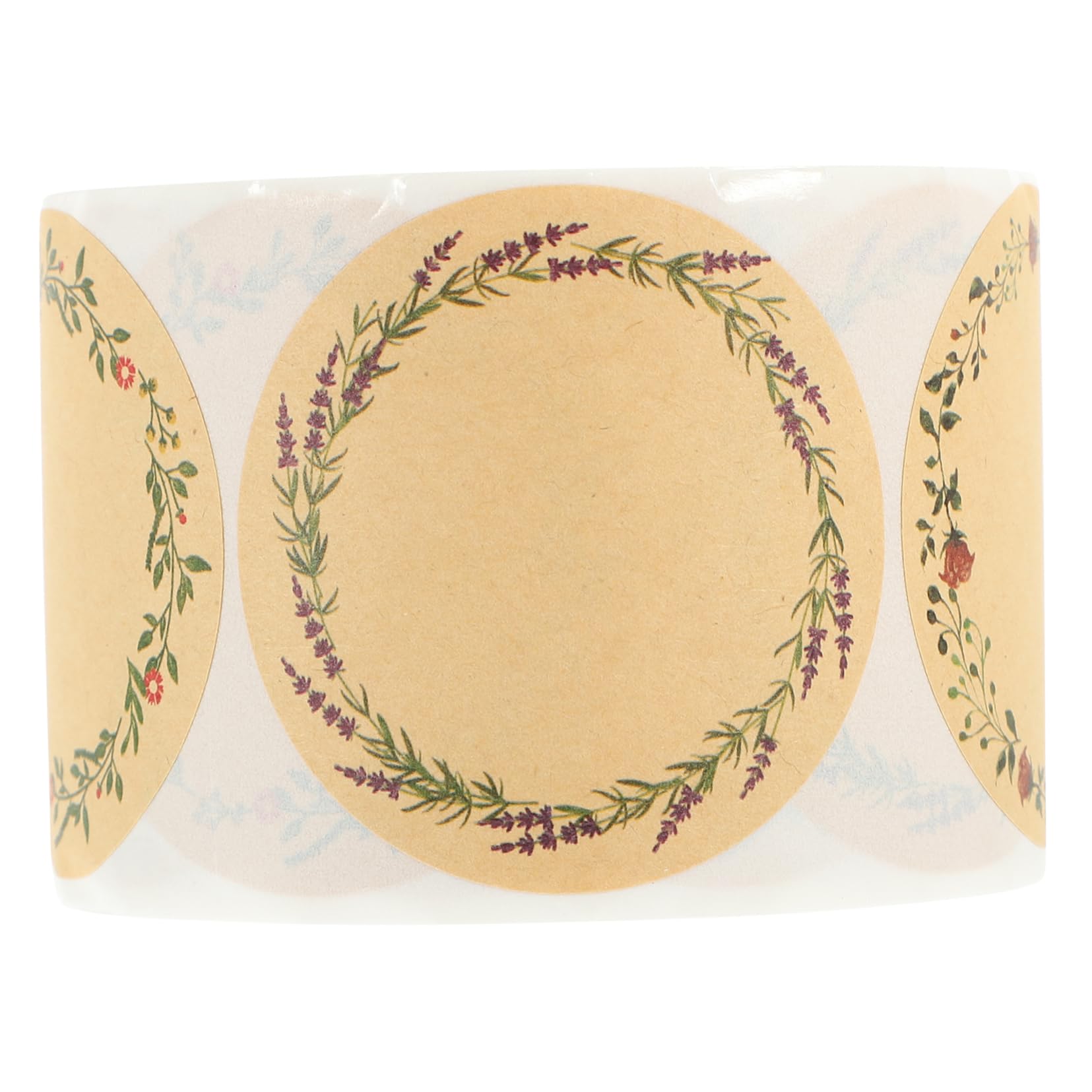 Lurrose 4 Rollen Blumenetikettenaufkleber versiegelbar Schild Punkt Briefe Alphabet klebrig geschenktüten deko -Siegelaufkleber aus Papier Umschlagaufkleber Kraftpapier