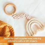 50 Pcs 5 Styles Smile Face Wooden Beads, 20mm Natural Round Wood Beads, Hair Braid Beads Spacer Beads with 5mm Hole for DIY Crafts Macrame Bracelet Necklace Jewelry Making Handmade Decorations