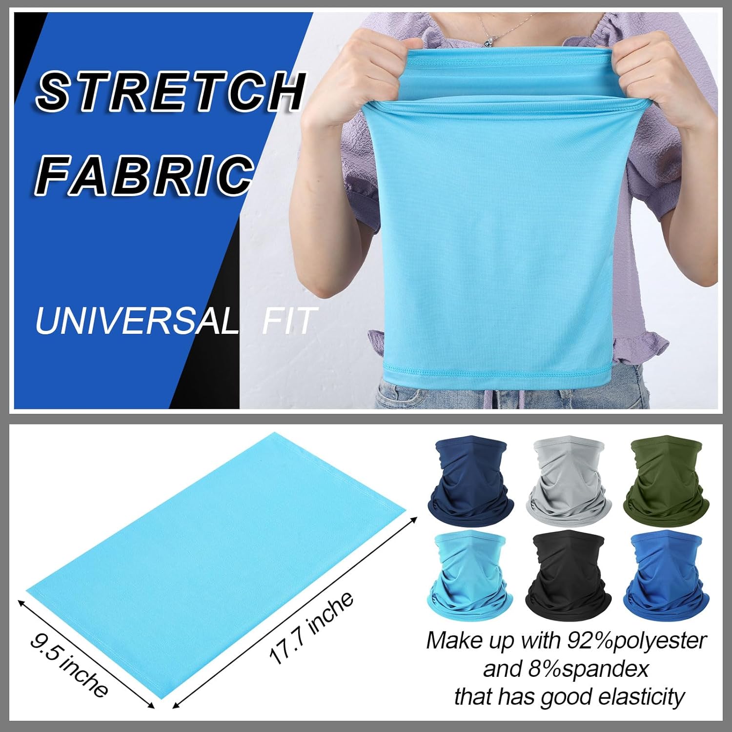 Sureio Men's Neck Gaiter Bulk Cooling Face Mask for Men Women Summer UV Protection Face Cover Breathable Bandanas