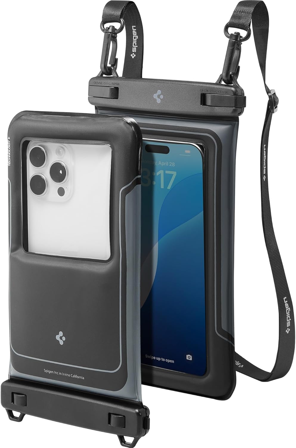 Spigen Aqua Shield 2 Pack Floating Waterproof Phone Pouch A611P for All Phones with Detachable Lanyard, Travel Essentials for Outdoors Activities, Kayak/Cruise/Beach – Black Spigen Aqua Shield 2 Pack Floating Waterproof Phone Pouch A611P for All Phones with Detachable Lanyard, Travel Essentials for Outdoors Activities, Kayak/Cruise/Beach – Black