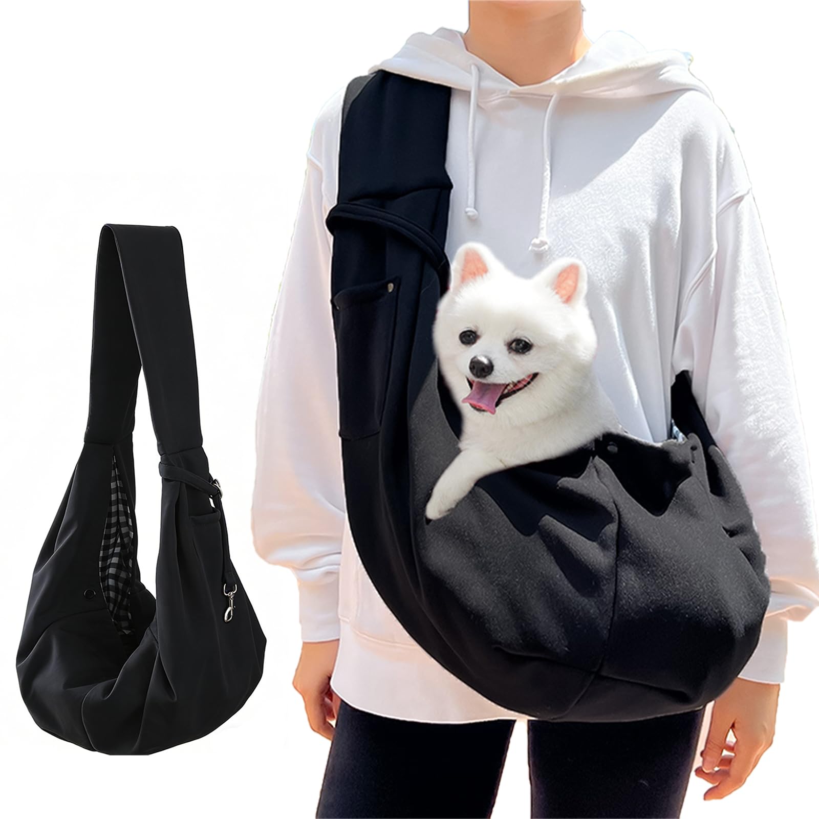 Sac de transport pour chien et chat noir portable jusqu'à 7.5 kg