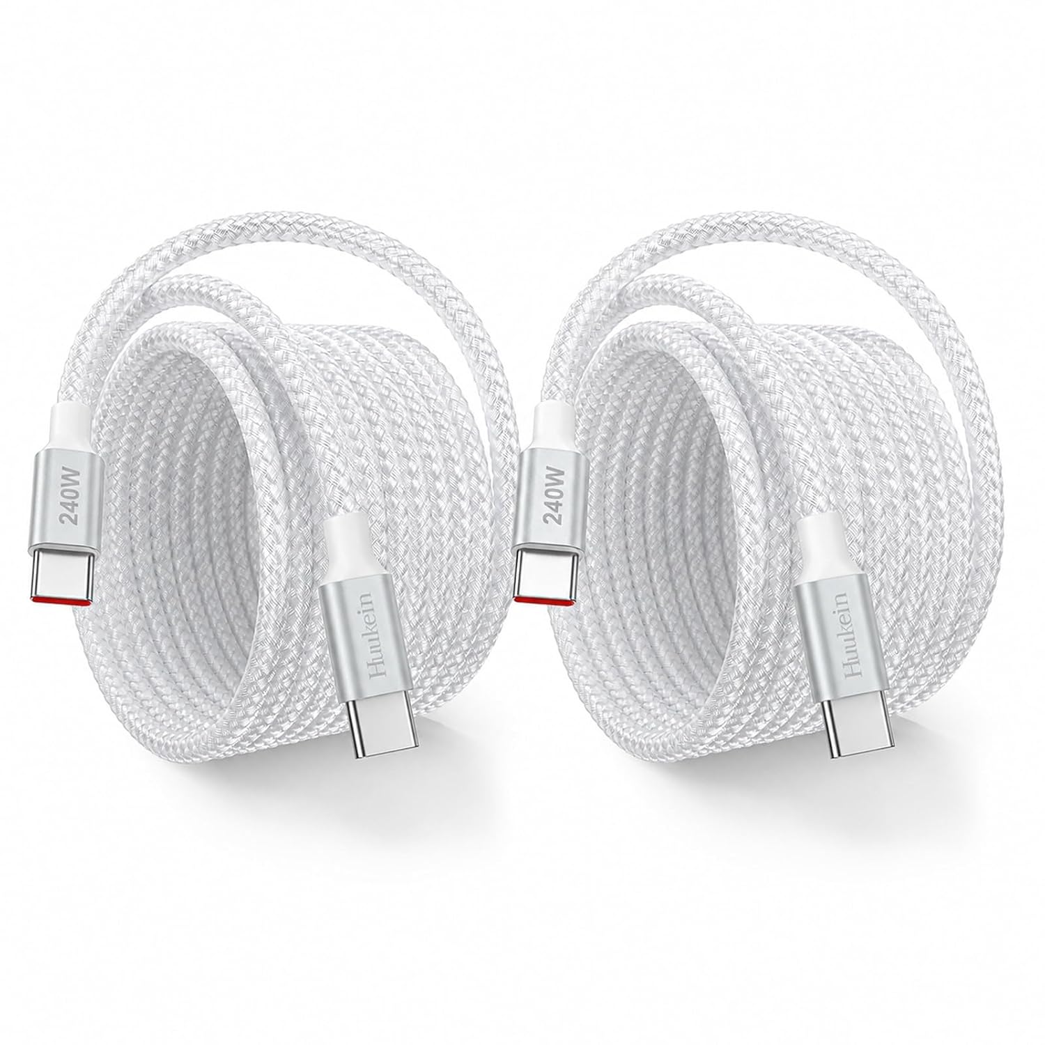 Huukein 240W USB C to USB C Cable 10ft, 2Pack Long USBC Cable Fast Charging