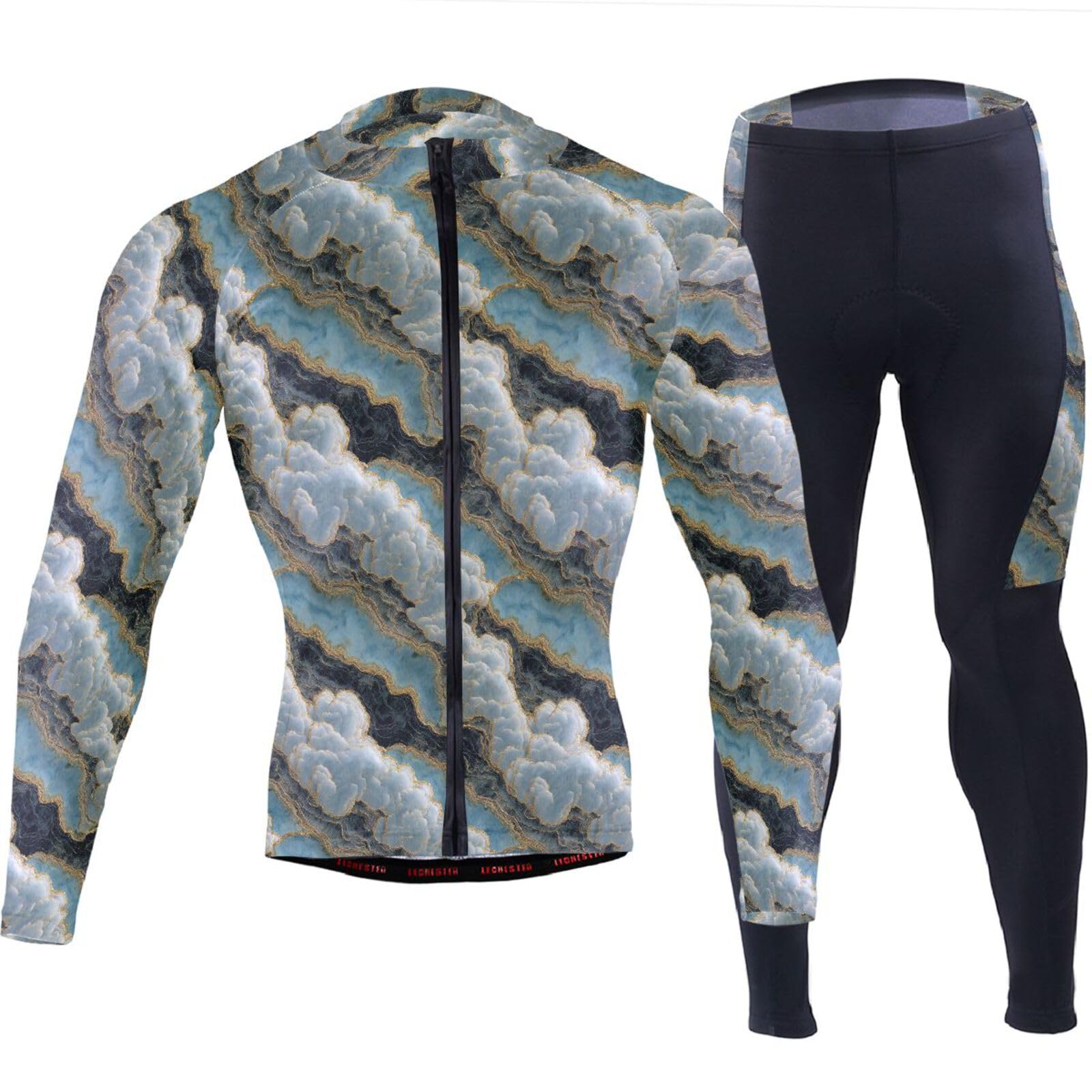 Radtrikot für kaltes Wetter, mit Taschen, Windbreaker, für Herren, 3D-gepolstert