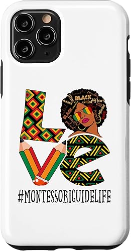 iPhone 11 Pro Montessori Guide Love Afro African Black History Month Case