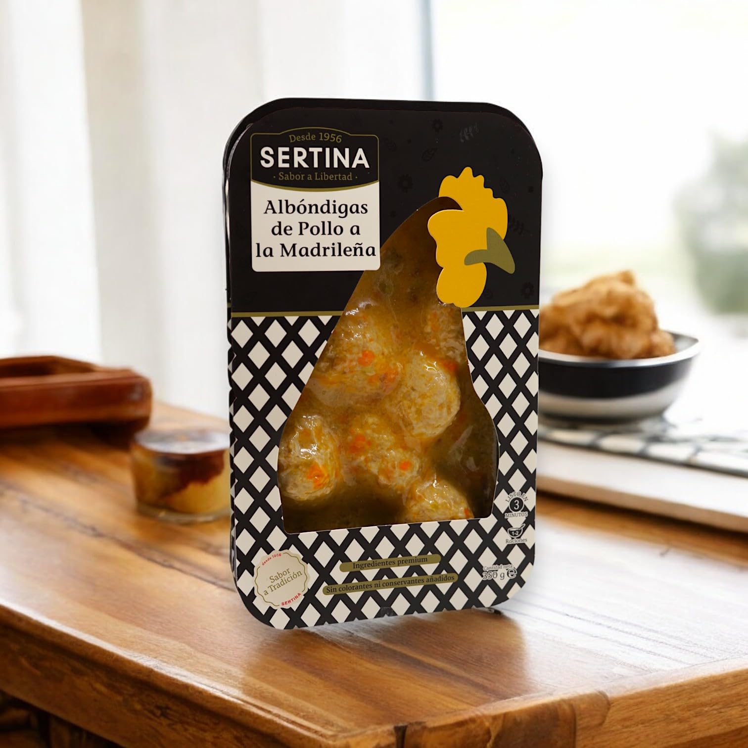 Sertina Albóndigas de pollo a la madrileña, pack de 6 x 350g - comida gourmet lista para comer con ingredientes naturales, sin conservantes, como si fuera casera