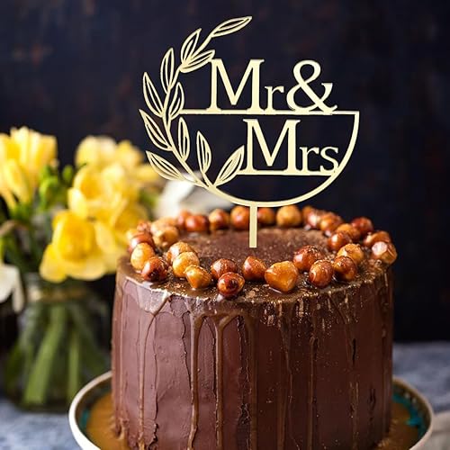 Miniatura 6 de Decoración para tartas de Mr and Mrs para boda, acrílico dorado espejado, decoración para tartas de novia y novio, boda, despedida de soltera,