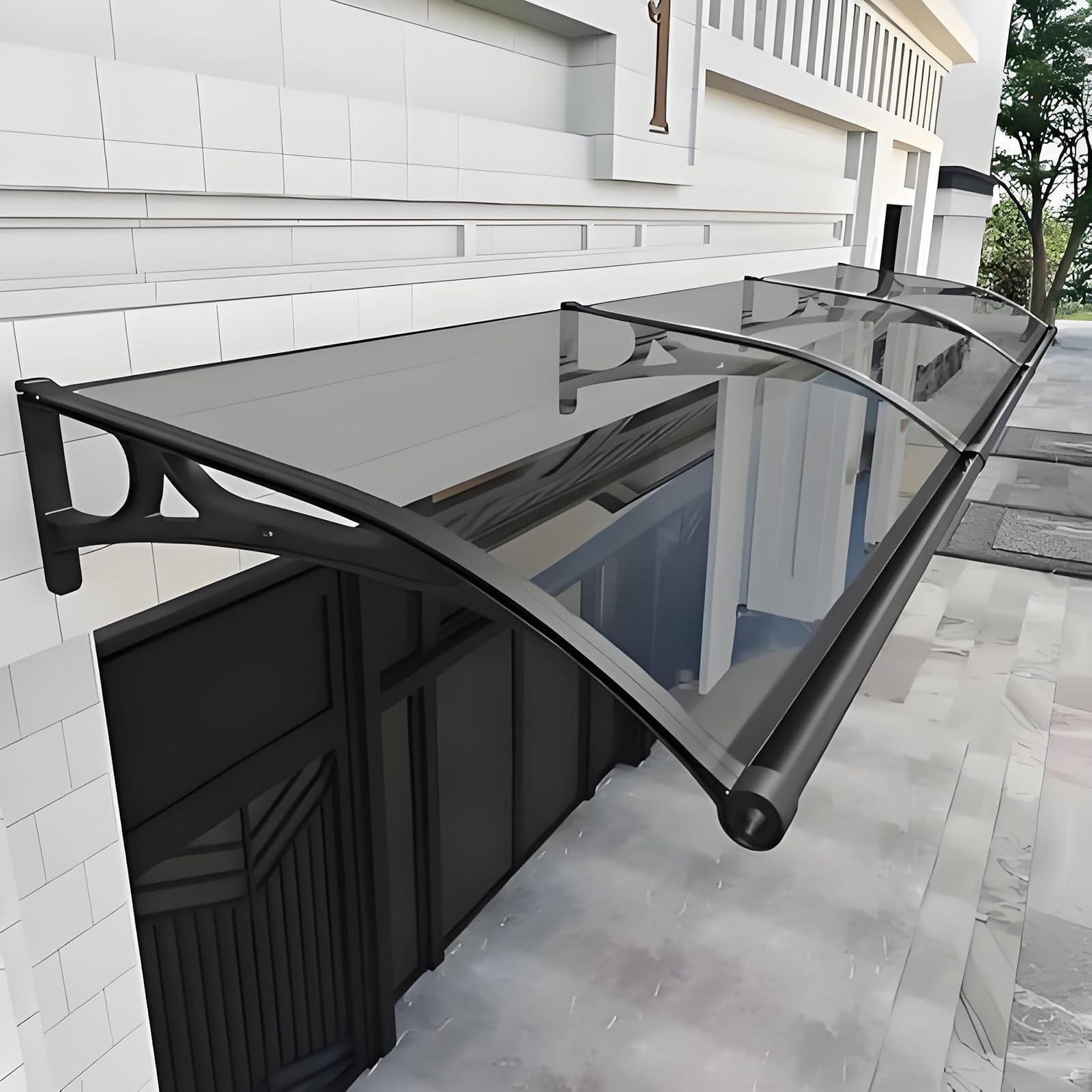 Auvent de porte d'entrée anti-UV abri de toit pluie et neige