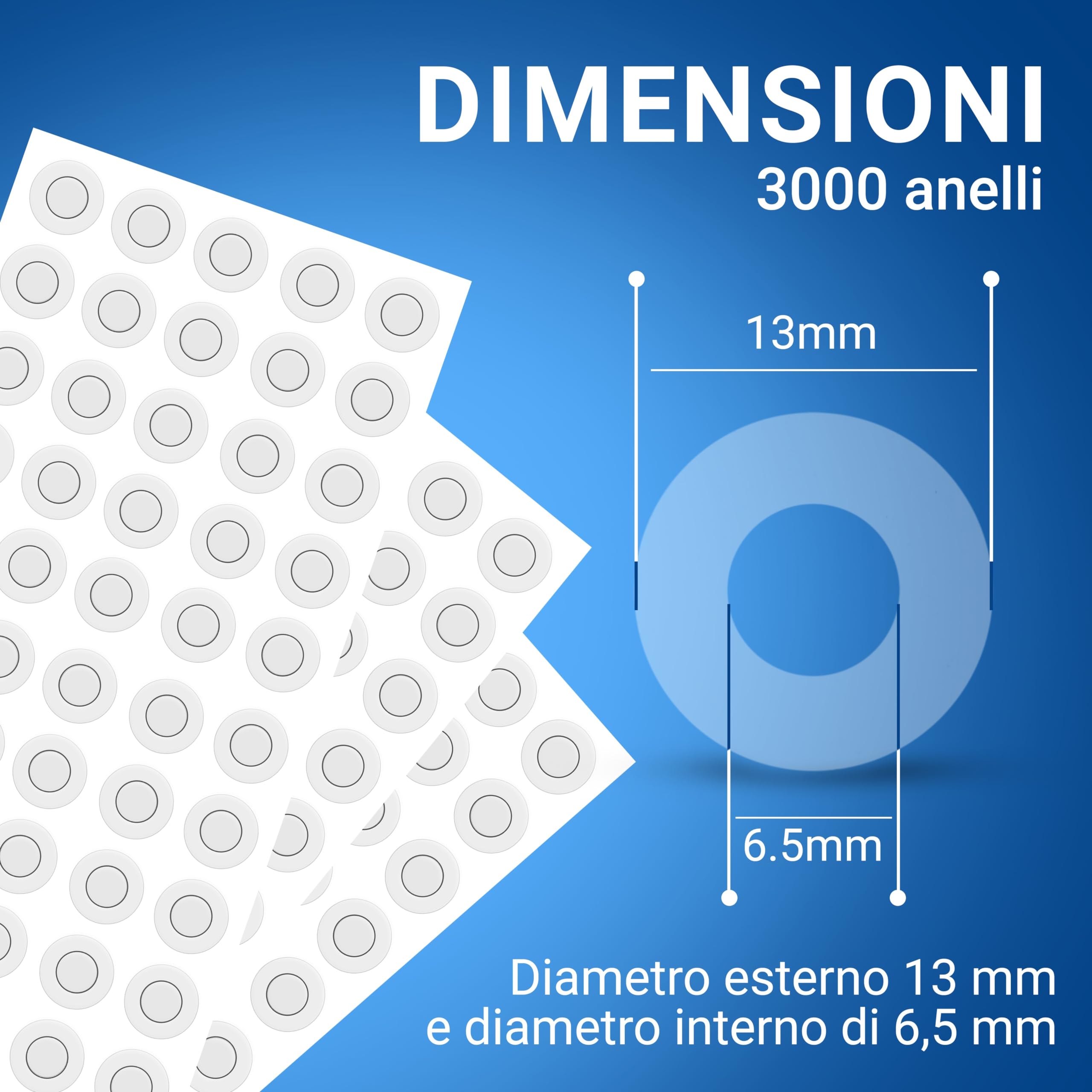 Salvabuchi Fogli Anelli Rinforzi Trasparenti 3000 - Anelli Autoadesivi in Vinile