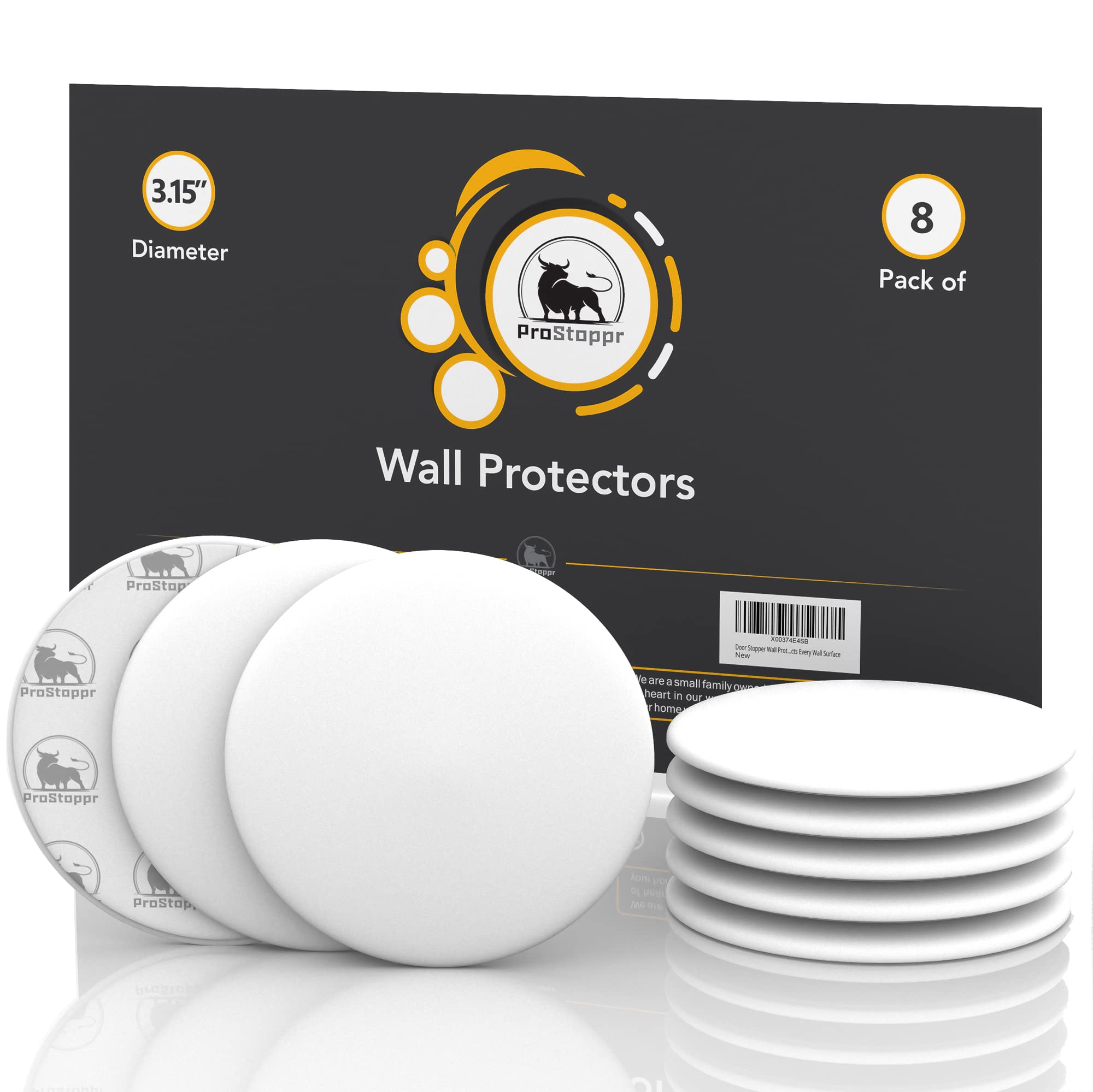 ProStoppr® Door Stoppers - Large 3.15" (8 Pack) - Strong Adhesive Backing