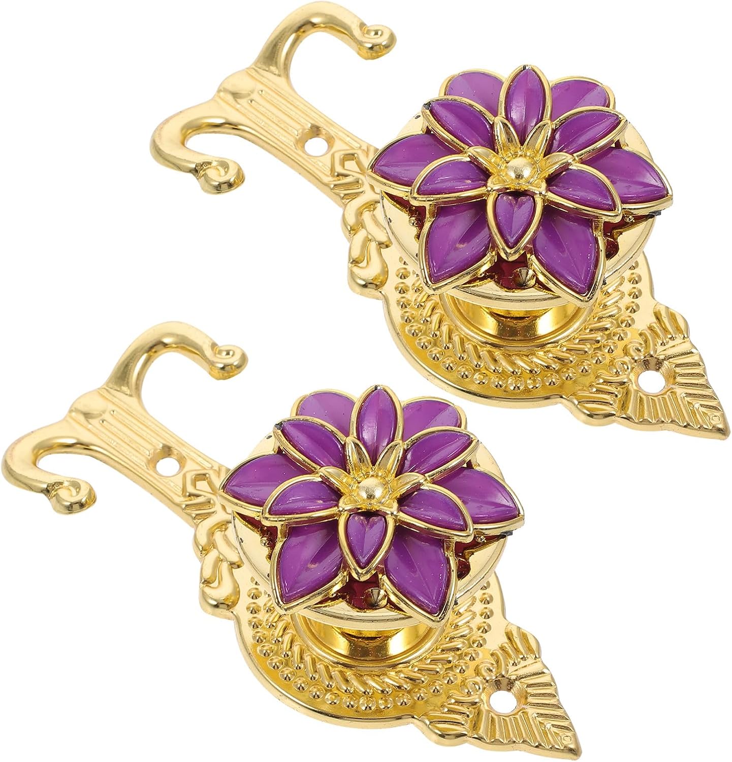 Mikikit Flower Shape Bathroom Hook 2pcs Zinc Alloy Wall Mounted Hook