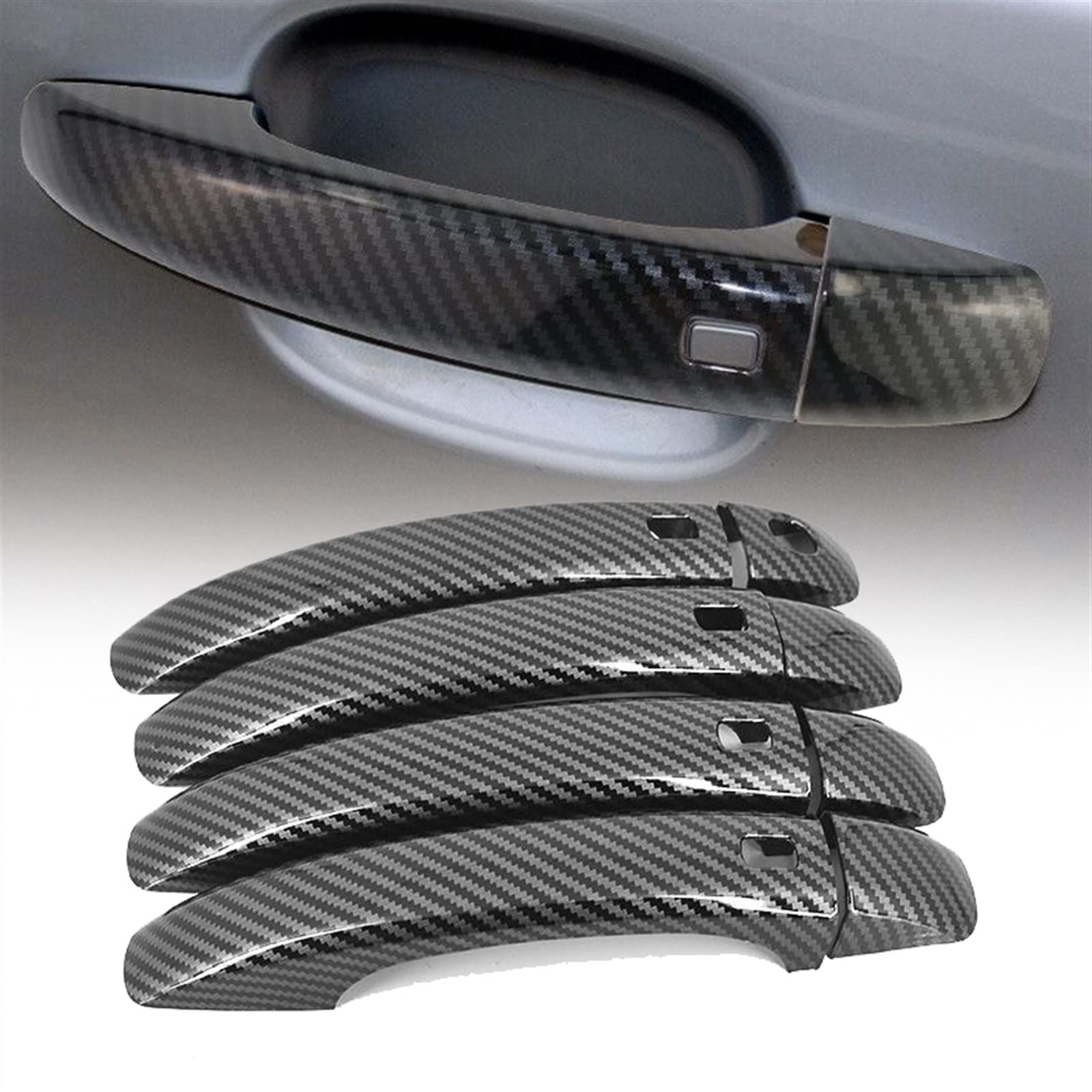 Interior Strips Moulding Decoration 4 Pieces For Audi A4 B8 A5 2010 2011 2012 2013 2014 2015 2016 Trim Cover Interior Window Door Panel Inner Sticker Strip Carbon Fiber