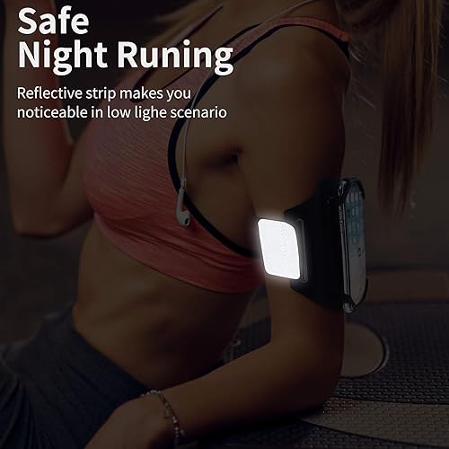 Miniatura 6 de Brazalete desmontable y giratorio de 360  Correa reflectante con bolsillo con cremallera  Compatible con iPhone 16 15 14 Pro Max Plus Samsung Galaxy