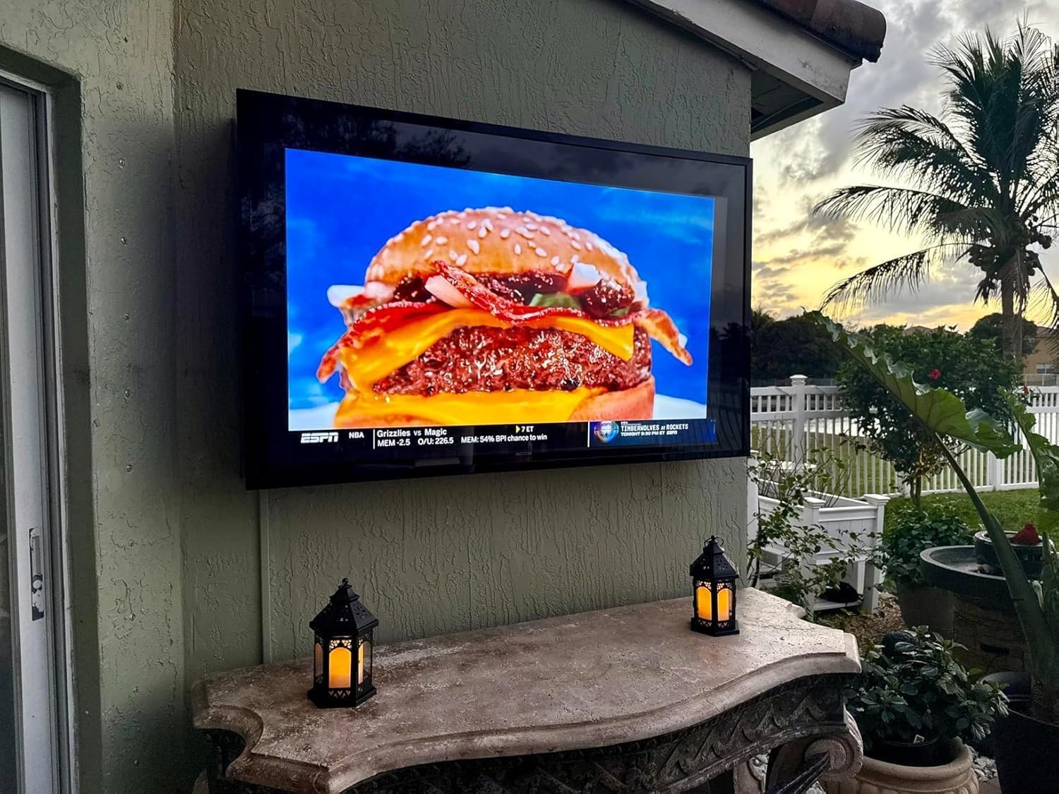 70-75inch Clear Outdoor TV Hard Cover with lock Weatherproof Protection for Television, Dust Resistant Television Enclosure for Outside, Full Motion TV Mount and Cooling Fans Included