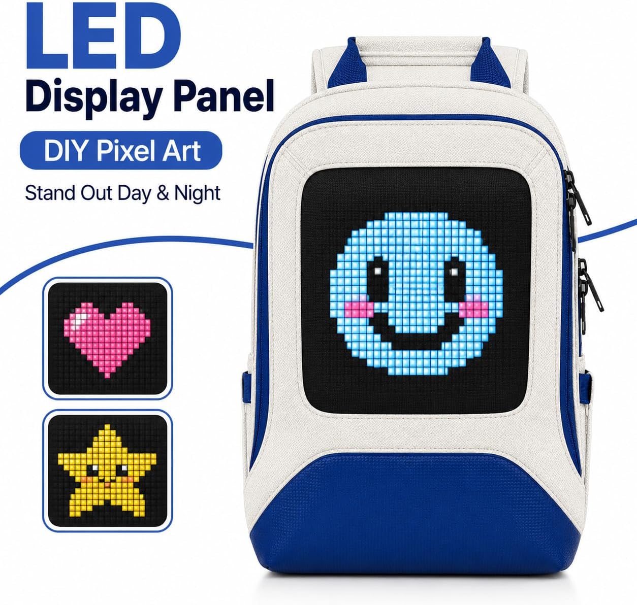Patriotic LED Backpack with Programmable Pixel Display, 22L 16-Inch Laptop Backpack, Bluetooth App Control, Waterproof Lightweight Travel Daypack for Holiday & Outdoor Events (Power Bank Not Included) image 2