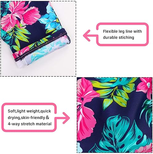 Miniatura 5 de BAOHULU Traje de baño de una pieza de manga larga para niñas UPF 50+ UV traje de baño con cierre de cremallera