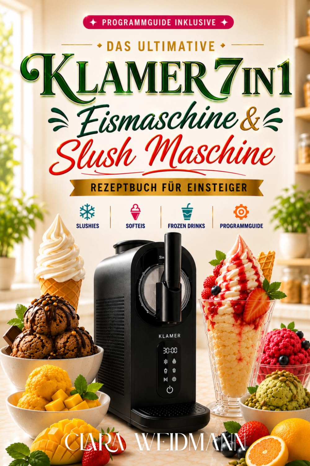 Das ultimative KLAMER 7 IN 1 Eismaschine & Slush Maschine Rezeptbuch für Einsteiger: Einfache Schritt-für-Schritt Rezepte für Slushies, Softeis & ... & Einsteiger-Tipps für deinen perfekten Start