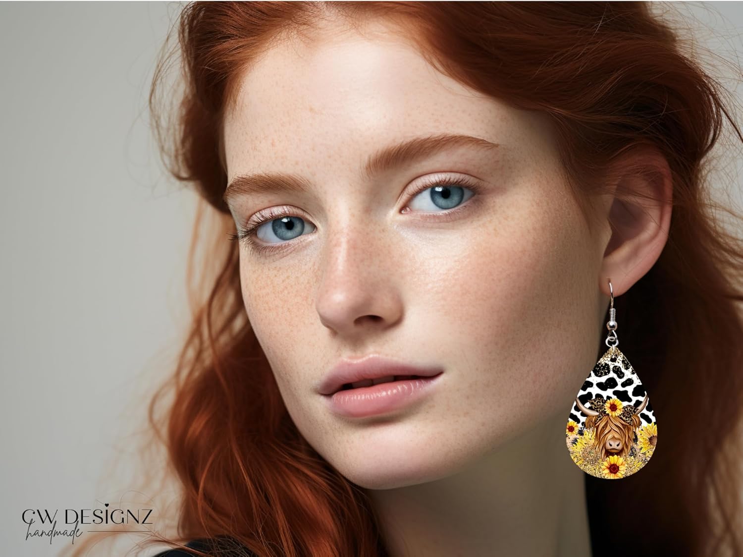 Highland Cow Earrings for Women, Trendy Earrings, Cow Dangle Earrings - Image 3