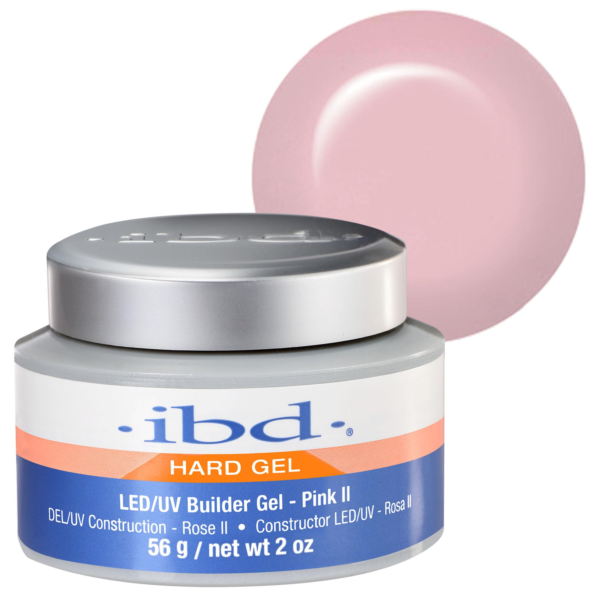 IBD Hard Gel - LED/UV Builder Gel Pink II, 1 pack (1 x 56 g) - MADE IN USA - Nail building at home - without appointments and noisy nail salons