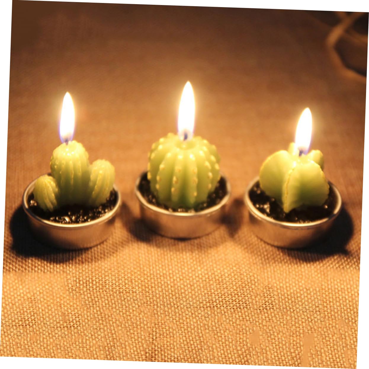 Ciieeo Simulation Plant Candle Mini Cactus Candles Decorative Garden Tea Light for Home Decor Weddings Parties Scented and Smokeless Design for Cozy Ambiance