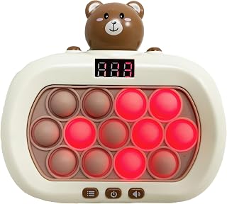 プッシュポップ ゲーム V5 ６つのモード もぐらたたき 光る 早押しボダン 電動 知育玩具 おもちゃ スクイーズ 集中力 ストレス解消 グッズ 指先の知育 チ (ハイレベルV5　ユニコーンデザイン) (V5ハイレベルくまデザイン)