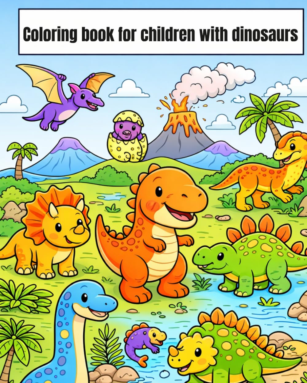 Dinosaur Coloring Book for Kids, Ages 3-6