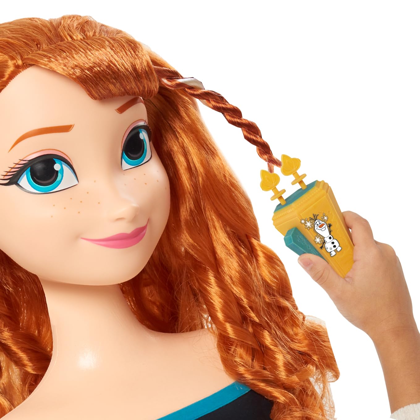 Disney Frozen 2 Deluxe Głowa do Stylizacji Anna, Wielokolorowy, 30 x 27 x 16 cm