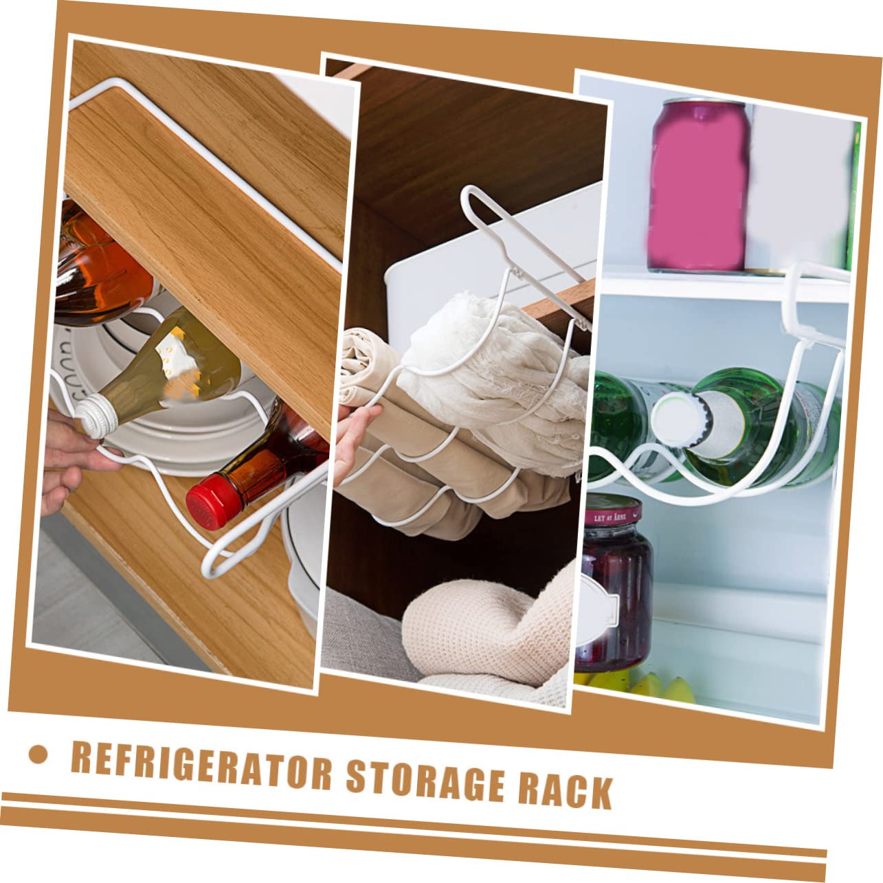 BEBEMOKO Iron Craft Beer Display Shelf Beer Shelf Drinks Holder Fridge Wine Rack Fridge Bottle Organizer