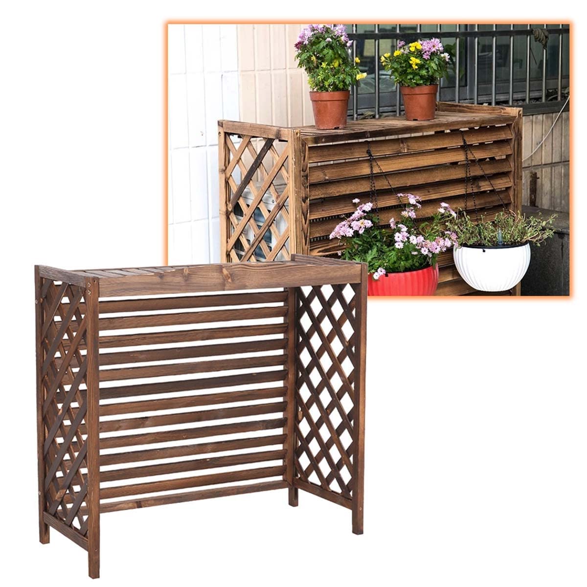 Support à fleurs et paravent d'extérieur en bois pour votre terrasse