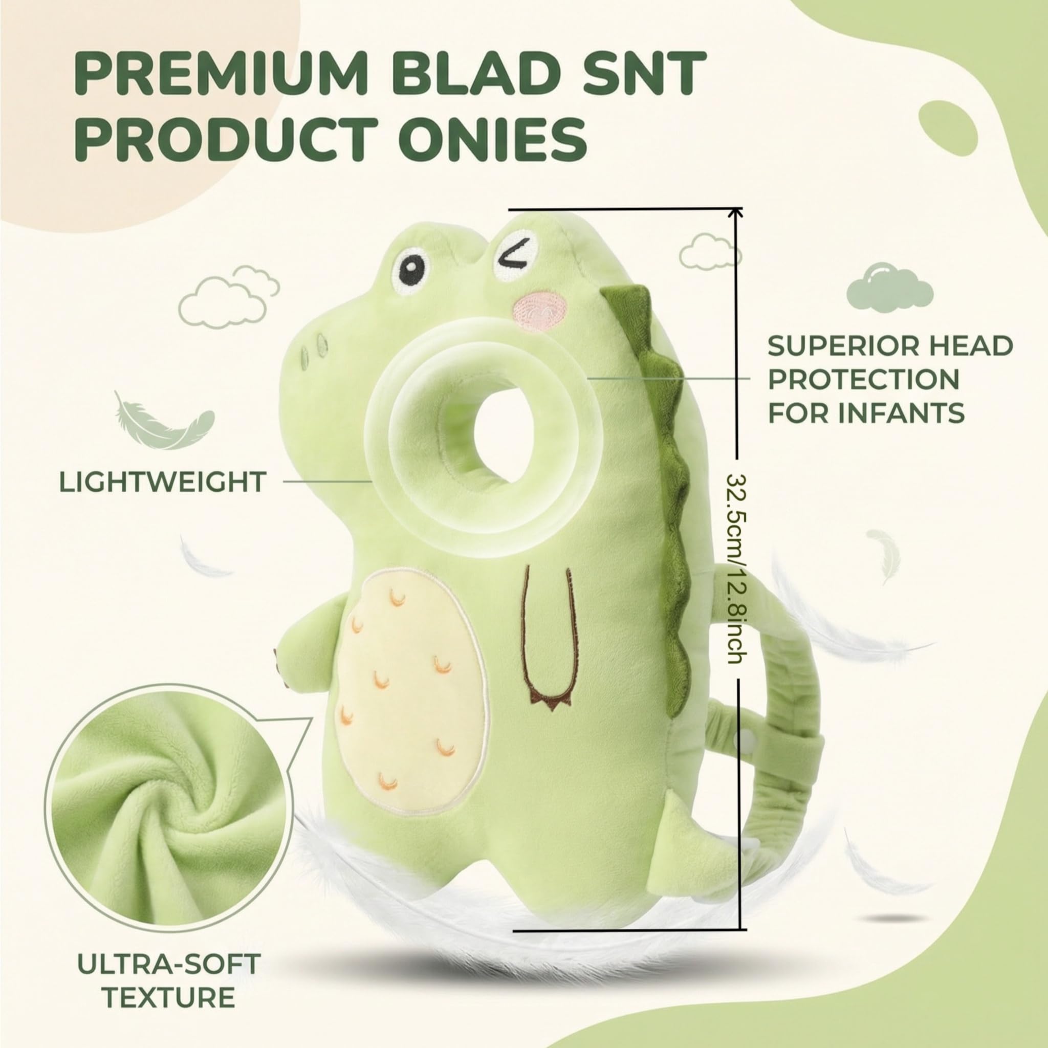 Mochila protectora de cabeza de bebé, almohadillas suaves y ligeras, evita que los bebés caigan hacia atrás