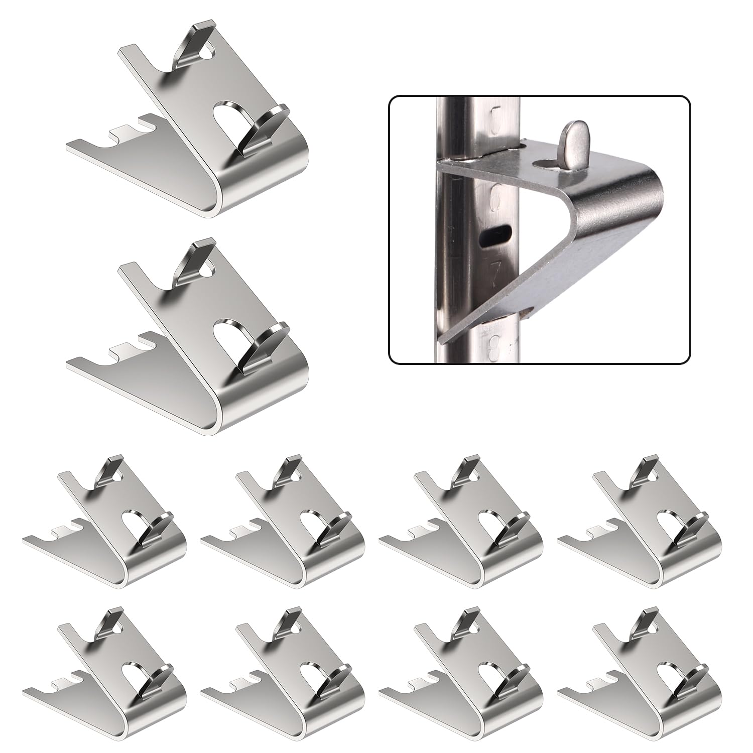 Refrigerator Shelf Clips - Stainless Steel -8