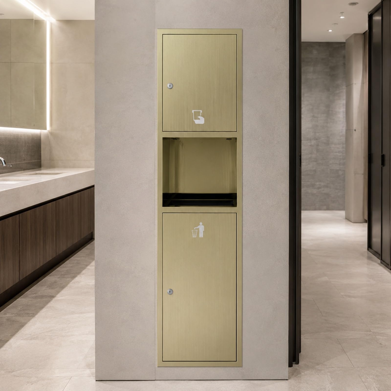 Recessed Toilet Roll Holder | Niche Trash Can | Ttrash Can Niche Bathroom