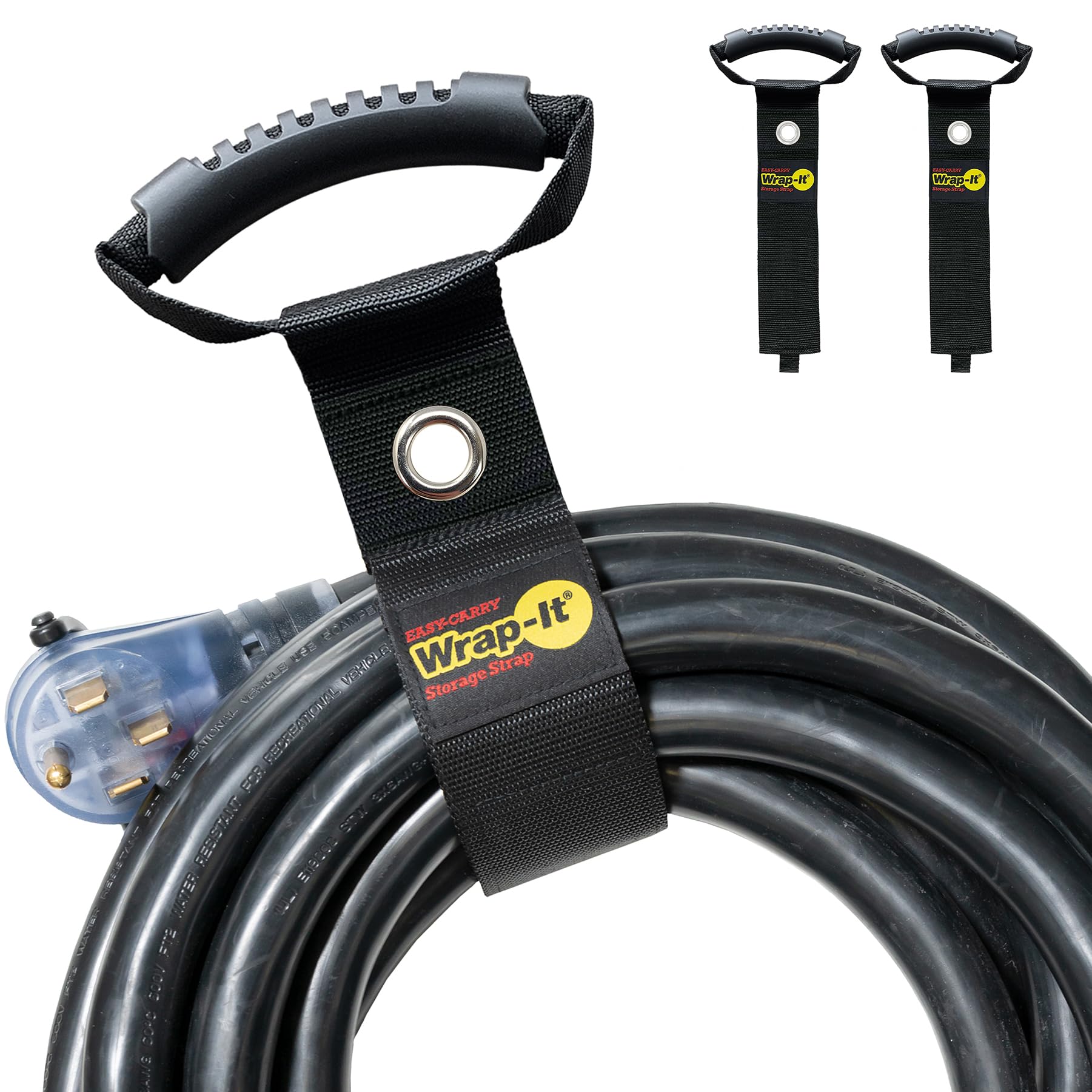 Easy-Carry Wrap-It Storage Straps - 22" (2-Pack) Black