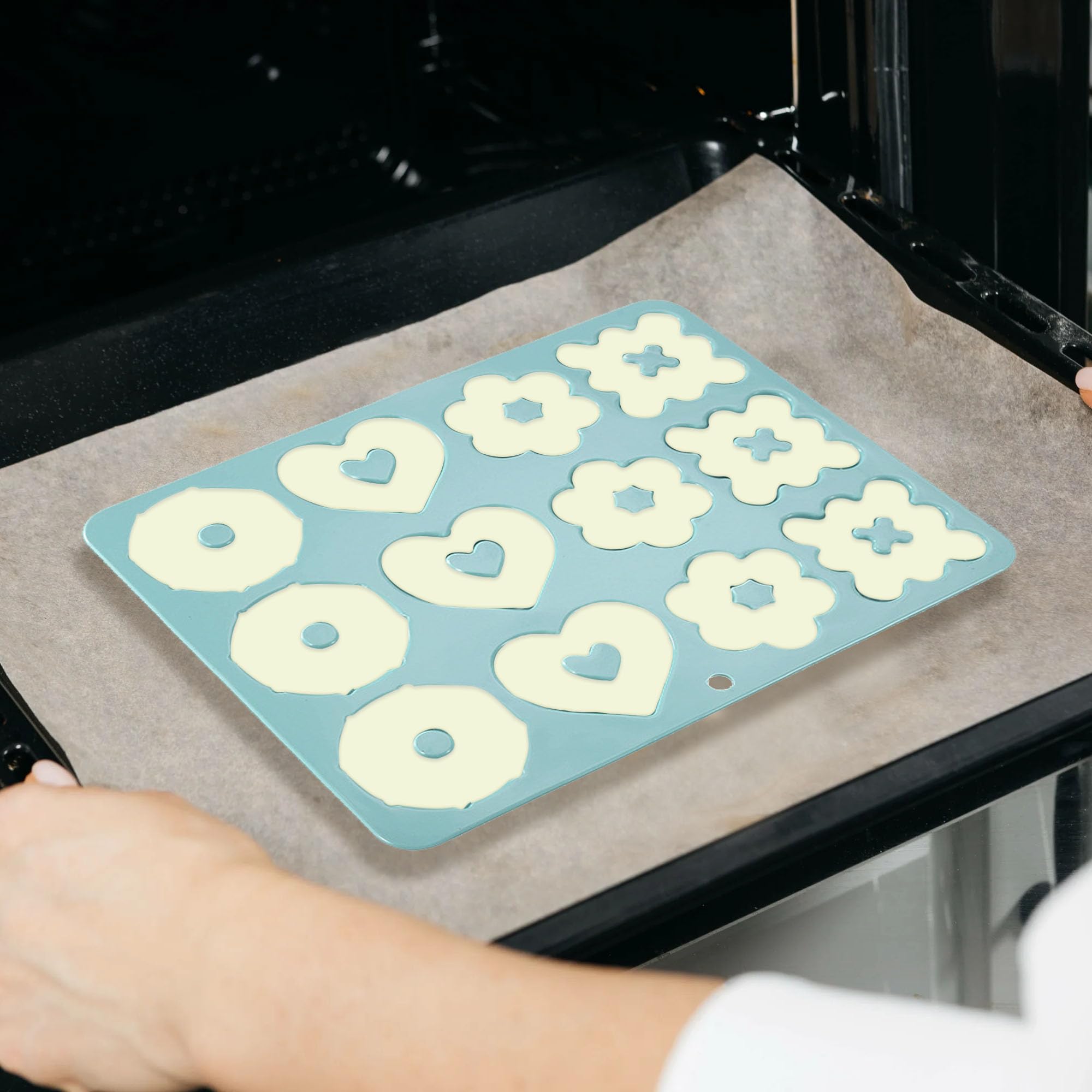 Molde para donas, molde de silicona para hornear donas de 12 cavidades, molde de silicona antiadherente para tortas de grado alimenticio para gelatina, cupcake, donas de donas, pan de maíz, 6