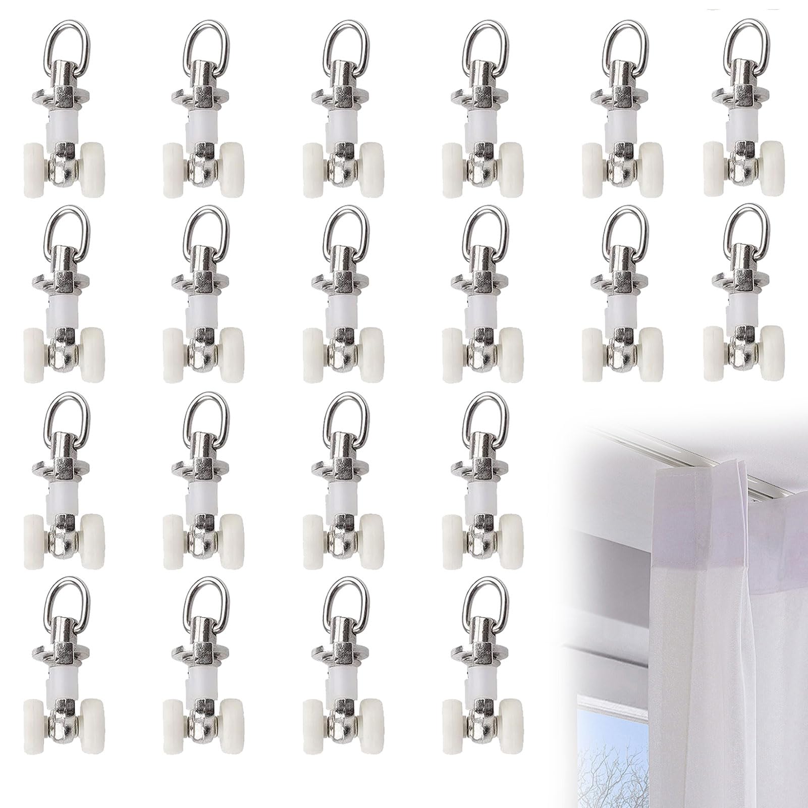 Crochet Pergola Rail Rouleaux Rideaux Poulie Coulissant pour Rideaux Salon Chambre Salle de Bain