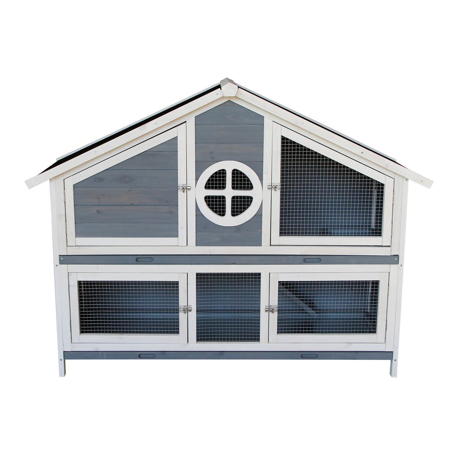 Caseta de Madera para Conejos Conejera Casita Conejos Corral Jaula Accesorios Mascotas Animales Azul