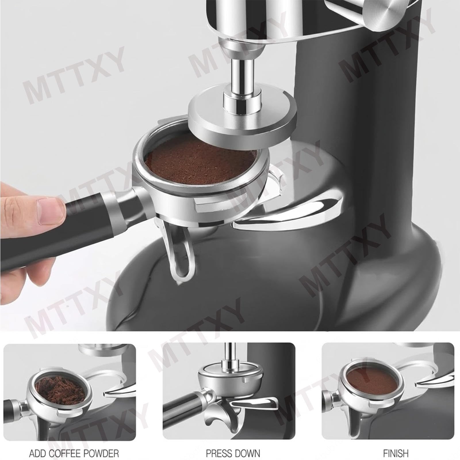 58 mm Tamper do kawy – Ręczny, ilościowy ubijak ze stali nierdzewnej do kawy mielonej i ziaren; Tamper do espresso do użytku komercyjnego i domowego