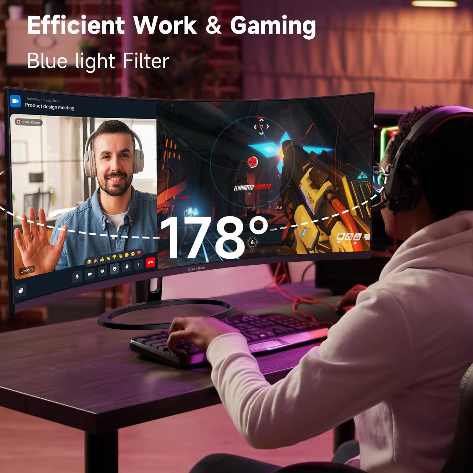 Amazon.com: XGaming 30 inch Curved Gaming Monitor WFHD 200Hz, 1ms