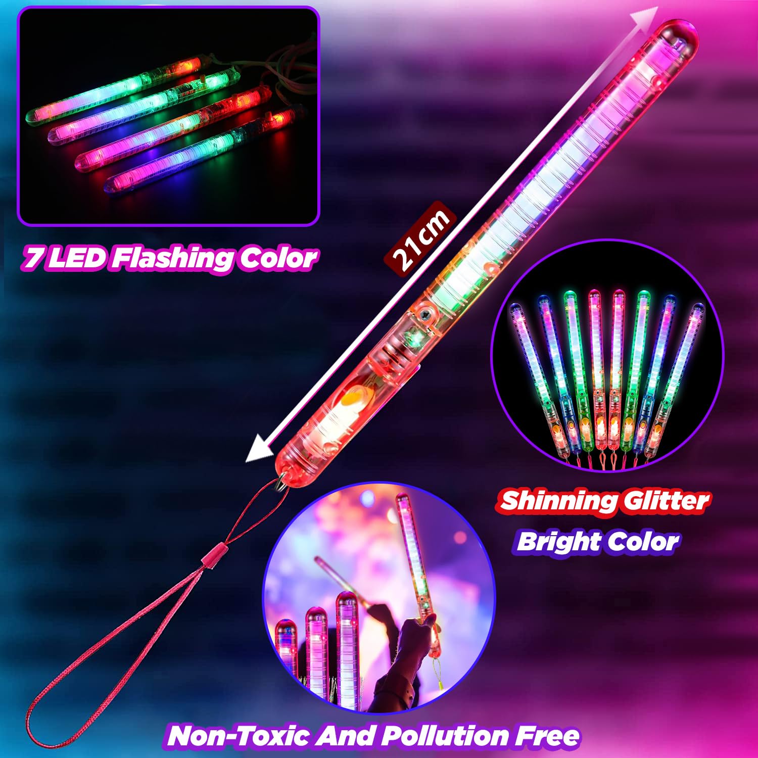 Pack of 8 Light Wands For Kids Flashing Wands Kids-Light Up Wands